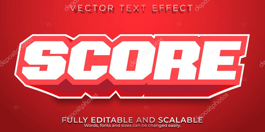 Score sport text effect, editable basketball and football text s