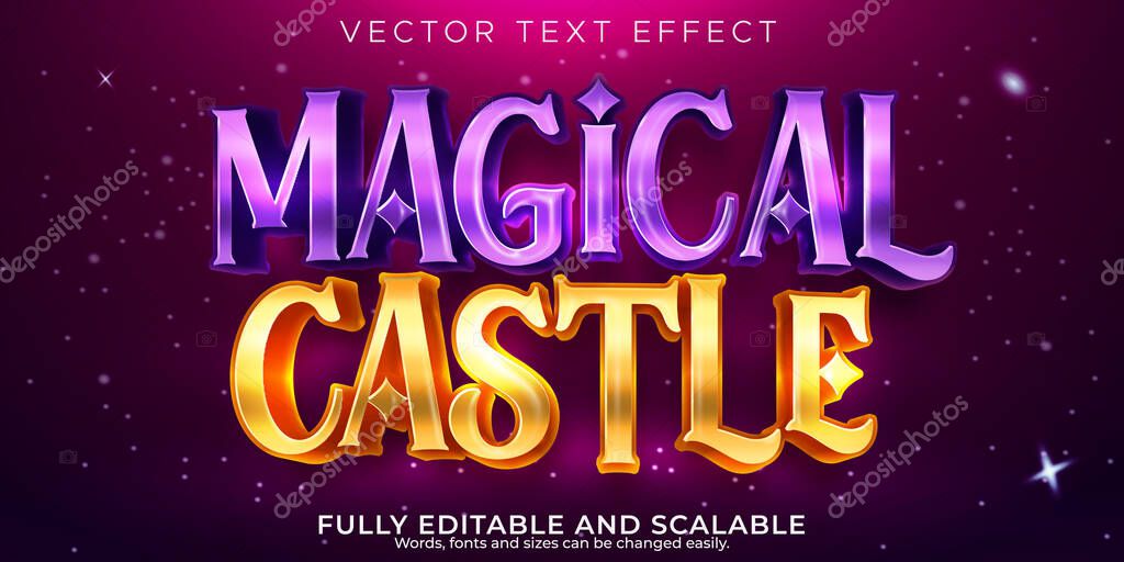 Editable text effect magic, 3d wizard and witch font style