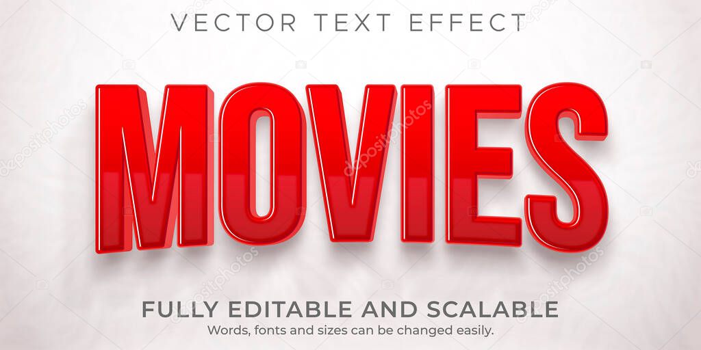 Movie cinema text effect, editable film and show text style