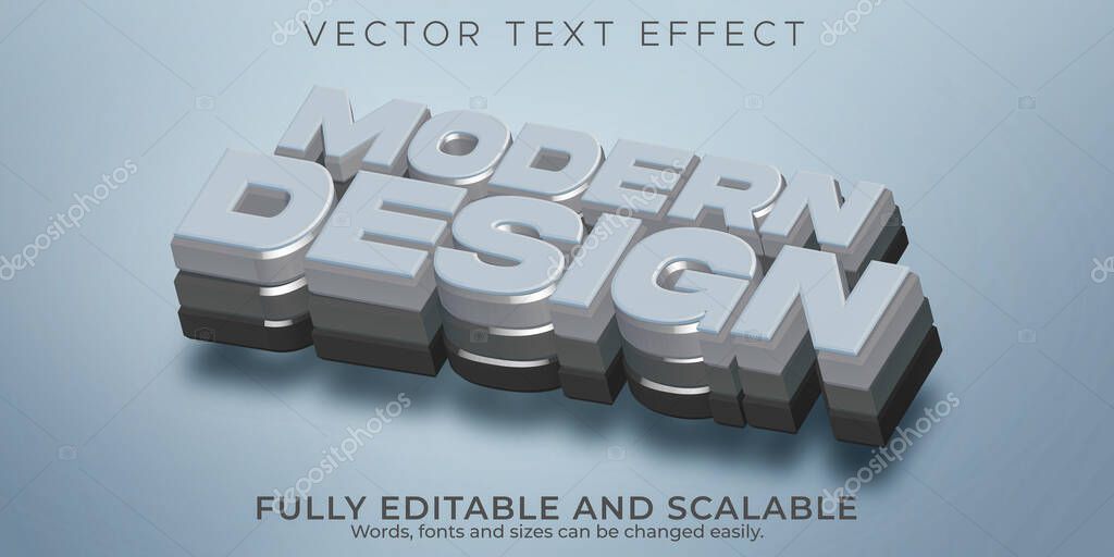 Modern text effect, editable perspective and elegant text style