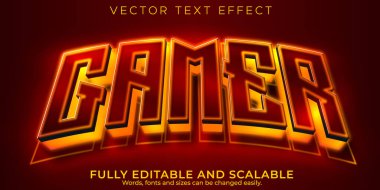 Esport oyun metin efekti, düzenlenebilir oyun ve neon metin biçimi