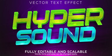 Ses müziği metin efekti, düzenlenebilir bar ve kulüp metin biçimi