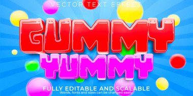 Gummy metin efekti, düzenlenebilir şeker ve şeker metin biçimi