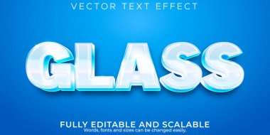 Cam metin efekti, düzenlenebilir şeffaf ve temiz metin biçimi