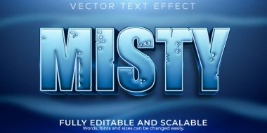 Sisli korku metni efekti, düzenlenebilir sisli ve korkutucu metin tarzı
