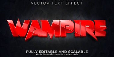 Vampir kan metni efekti, düzenlenebilir kırmızı ve korku metni tarzı