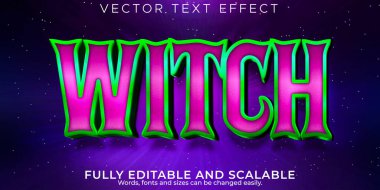 Cadı korku metni efekti, düzenlenebilir büyü ve cadılar bayramı metni styl