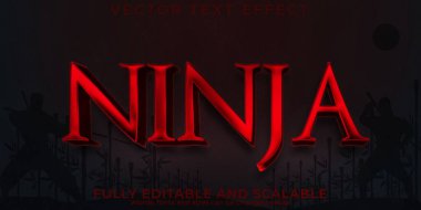 Ninja samuray metin efekti, düzenlenebilir kung fu ve savaşçı metni.