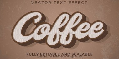 Düzenlenebilir metin efekti kahve, 3d vintage ve retro font biçimi
