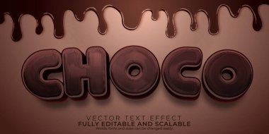 Düzenlenebilir metin efekti choco, 3D sıvı ve çikolata yazı tipi