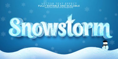 Düzenlenebilir metin efekti kar, 3D buz ve soğuk yazı tipi biçimi
