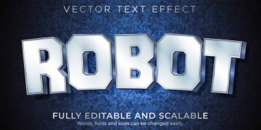 Robot metalik metin efekti, düzenlenebilir parlak ve zarif metin biçimi