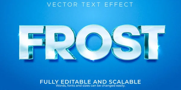 Frost Editable Text Effect Ice Frozen Text Style — Stock Vector