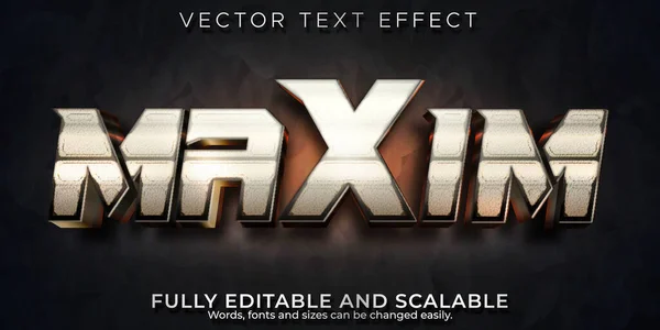 Metalický Textový Efekt Upravitelný Kino Herní Styl Textu — Stockový vektor