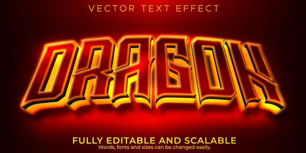 Dragon Gamer Effet Texte Esport Modifiable Style Texte Néon — Image vectorielle