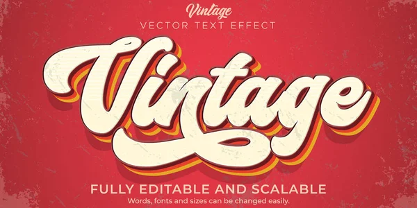 Retro Vintage Text Effect Editable Text Style — 스톡 벡터