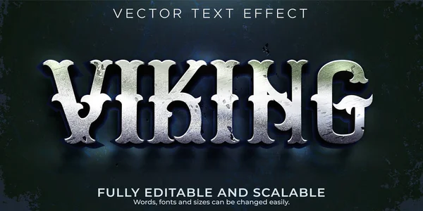 Viking Efeito Texto Nórdico Editável Celta Texto Medieval —  Vetores de Stock