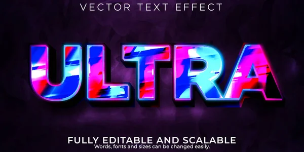 Ultra Gaming Texteffekt Editierbare Zukunft Und Metallischer Textstil — Stockvektor