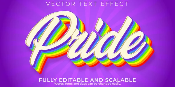Pride Retro Vintage Szövegeffektus Szerkeszthető Évek Szöveges Stílusa — Stock Vector
