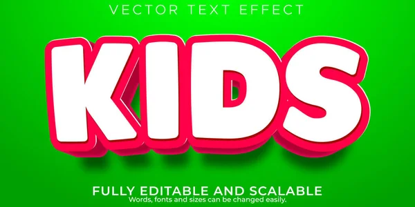 Efeito Texto Escolar Crianças Desenhos Animados Editáveis Estilo Texto Engraçado — Vetor de Stock
