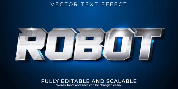 Robot Text Effect Editable Metallic Technology Text Style — Stock Vector