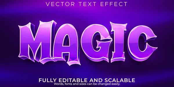 Efeito Texto Mágico Bruxa Editável Estilo Texto Desenhos Animados — Vetor de Stock