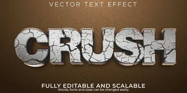 Crush Stone Text Effect Editable Quake Broken Text Style — Stock Vector