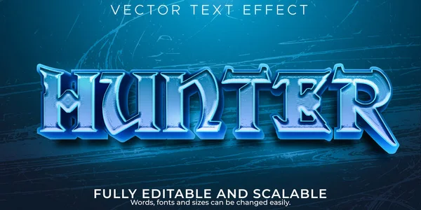 Hunter Efeito Texto Editável Viking Estilo Texto Guerreiro — Vetor de Stock