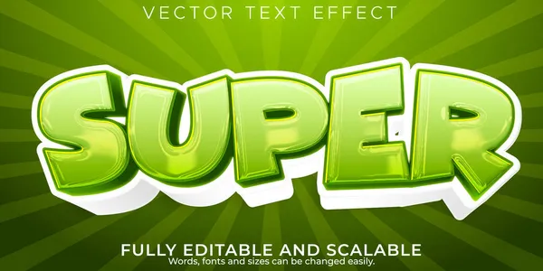 Super Efeito Texto Desenho Animado Editável Estilo Texto Cômico Engraçado — Vetor de Stock