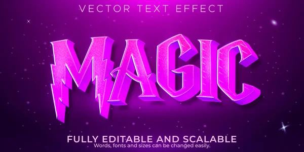 Effet Texte Fantaisie Magique Fée Modifiable Style Texte Mystique — Image vectorielle