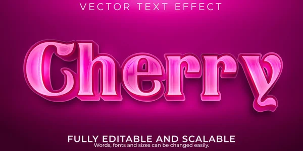 Bewerkbaar Teksteffect Kersenmetallic Tekststijl — Stockvector