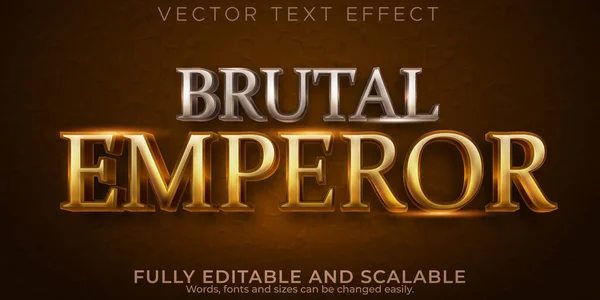 Imperador Efeito Texto Metálico Guerreiro Editável Texto Cavaleiro —  Vetores de Stock