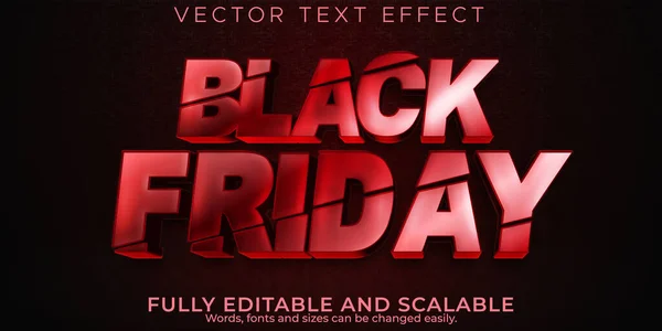 Black Friday Texteffekt Editierbarer Verkauf Und Angebotstext — Stockvektor