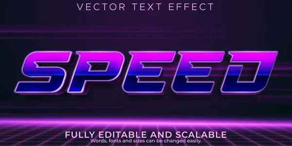Editable Text Effect Speed Glow Vintage Font Style — Stock Vector