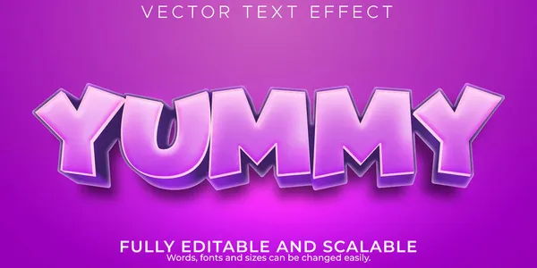 Editable Text Effect Yummy Cartoon Funny Font Style — Stock Vector