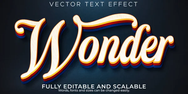 Editierbares Text Effekt Wunder Branding Und Retro Schriftstil — Stockvektor