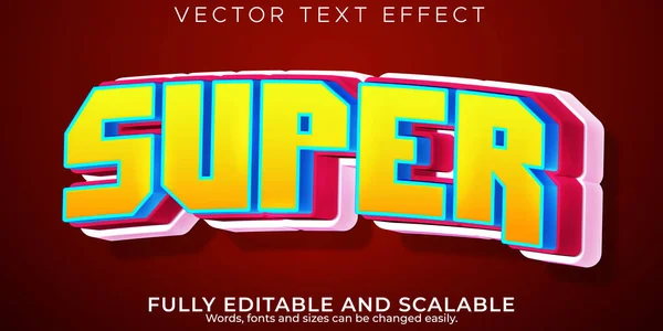 Editierbarer Text Effekt Cartoon Superheld Und Comic Schrift — Stockvektor