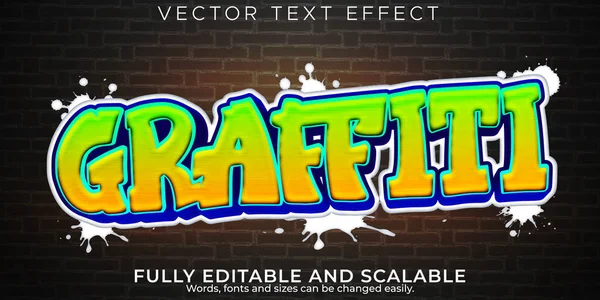 Graffiti Efekt Textu Upravitelný Sprej Styl Textu Ulici — Stockový vektor