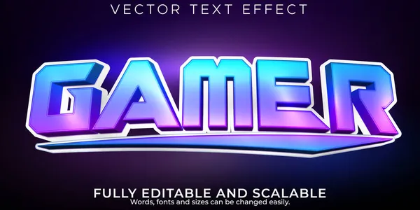 Editable Text Effect Gamer Esport Stile Del Carattere Streaming — Vettoriale Stock