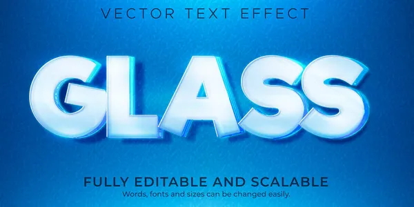 Скляний Пластиковий Текстовий Ефект Змінений Прозорий Ізольований Стиль Тексту — стоковий вектор
