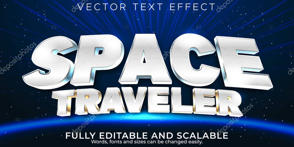 Space text effect, editable galaxy and retro text style
