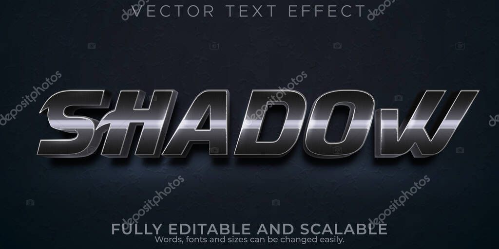 Editable text effect shadow, 3d sword and knight font style