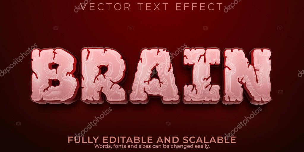Editable text effect brain, 3d doctor and biology font style