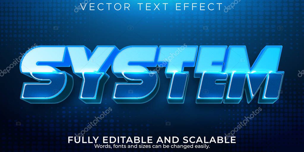 Editable text effect system, 3d technology and digital font styl