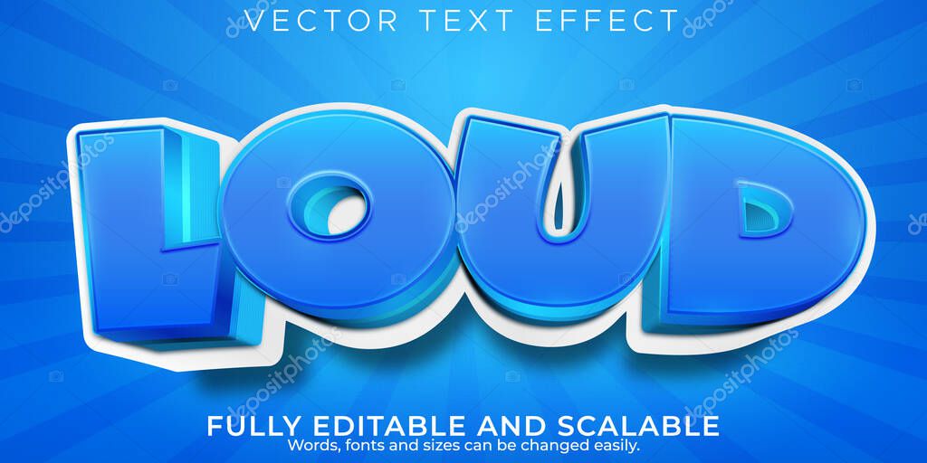 Editable text effect cartoon, 3d kids and play font style