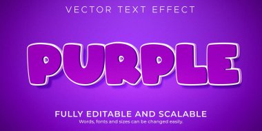 Mor çizgi film metin efekti, düzenlenebilir komedi ve komik metin biçimi