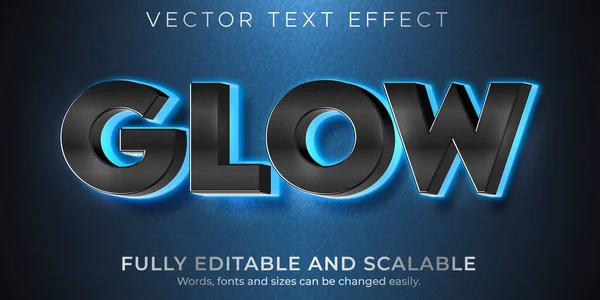 Leuchttext Effekt Editierbarer Neon Licht Text Stil — Stockvektor