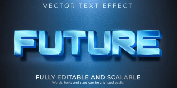 Metallic Future Text Effect Editable Shiny Elegant Text Style — Stock Vector