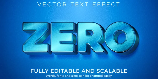 Metallic Zero Text Effect Editable Shiny Elegant Text Style — Stock Vector