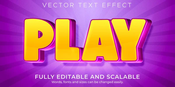 Cartoon Play Text Effect Editable Comic Funny Text Style — Stockový vektor